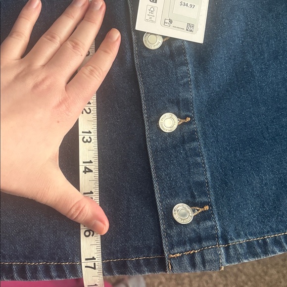NWT Vero Moda Dark Blue Denim Button Up Front Skirt Size M - Picture 5 of 9